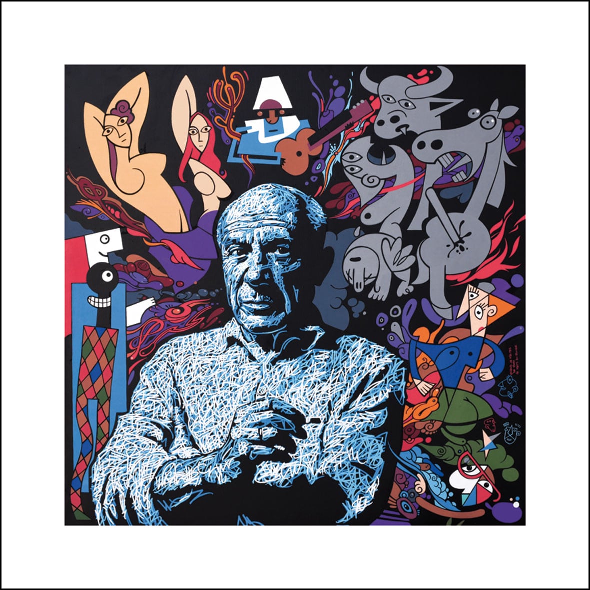 QUAND JE N'AI PAS DE BLEU JE METS DU ROUGE - (Edition 64 x 64 cm)