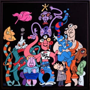 MARC, FRANGIPURGE, CLOUDUR, ETC. - (Toile 80 x 80 cm)