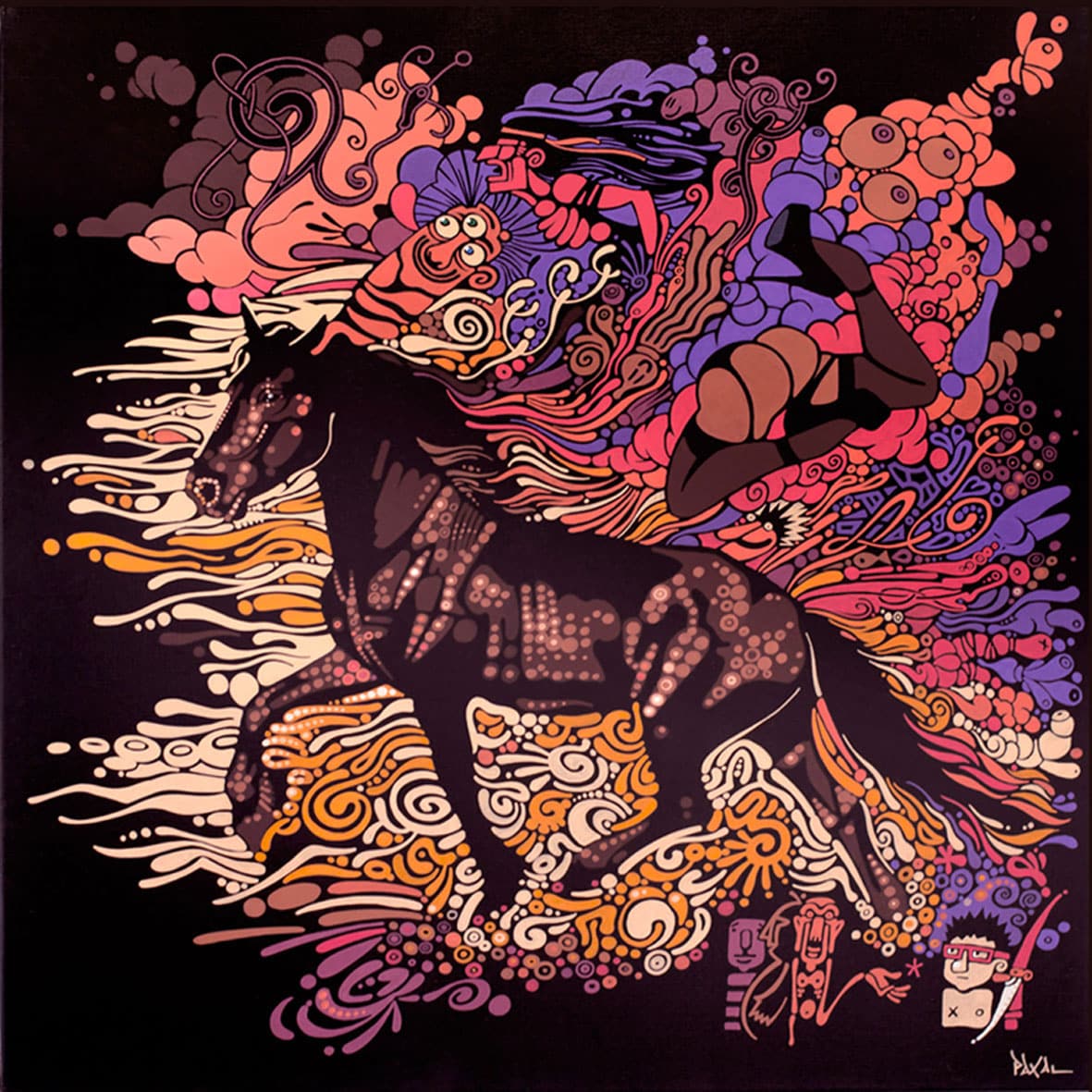 CAVALCADE - (Toile 80 x 80 cm)