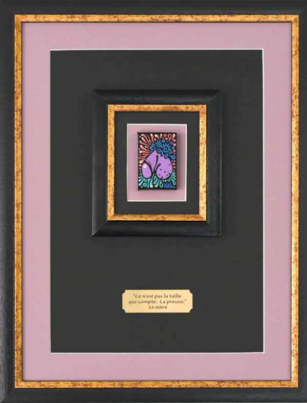 CE N'EST PAS LA TAILLE QUI COMPTE, LA PREUVE : 33 000 € - (Toile 6 x 4 cm)