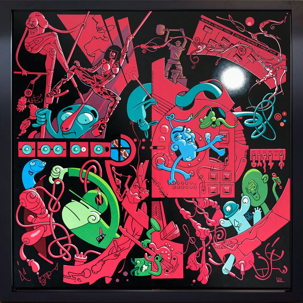 DÉSINTERRASTICOMBURIFICARÉLATIONNEMENT PAR FRICTION RELATIVE - (Toile 100 x 100 cm - 39,370 x 39,370 in)