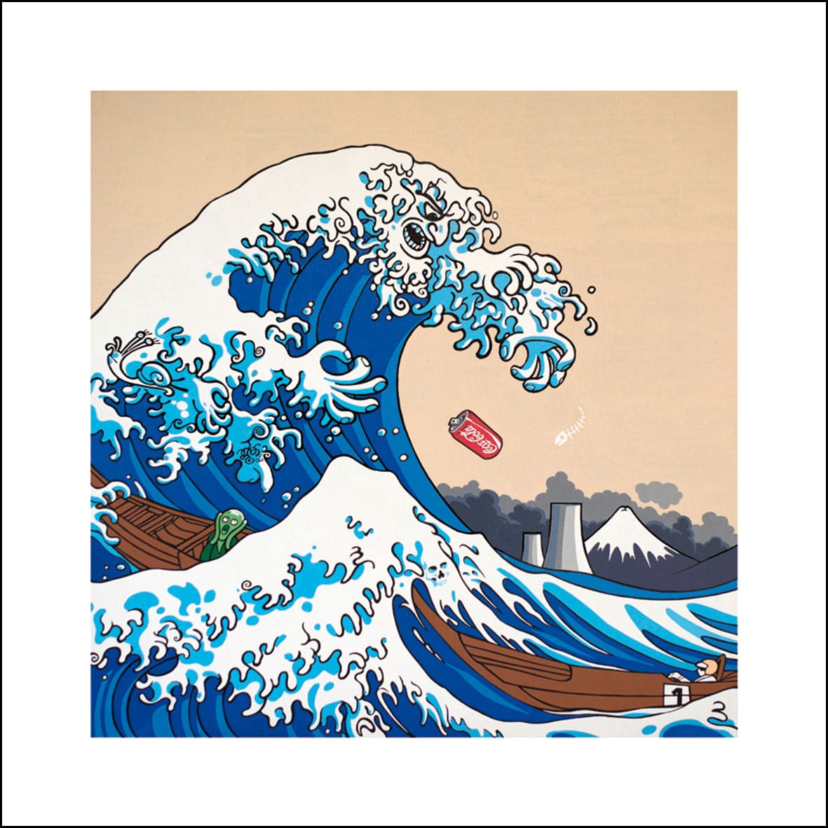 LA GRANDE VAGUE DE KANAGAWA, REMIX - (Édition 64 x 64 cm - Limited edition print 25,2 x 25,2 in)