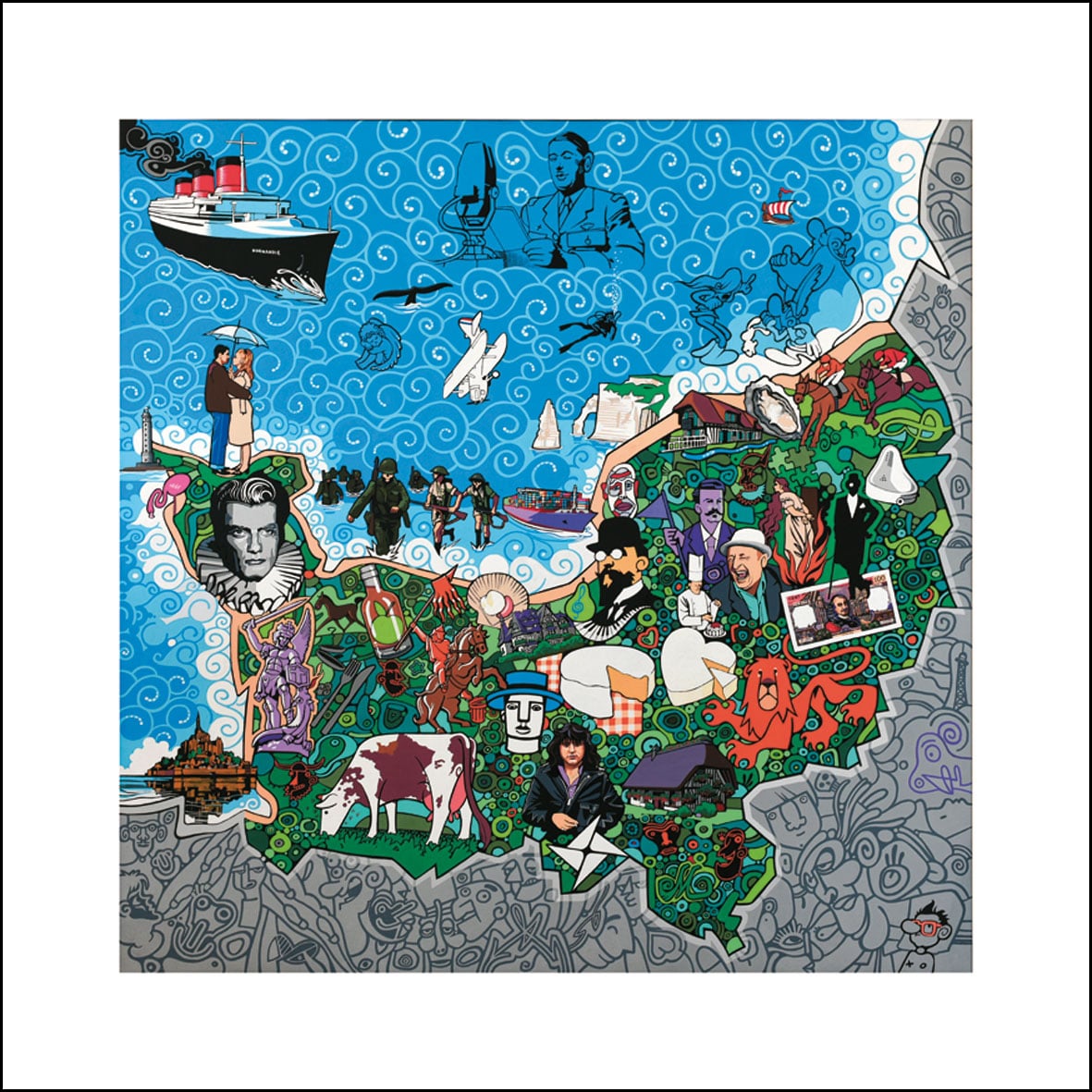 LA NORMANDIE - (Édition 64 x 64 cm - Limited edition print 25,2 x 25,2 in)