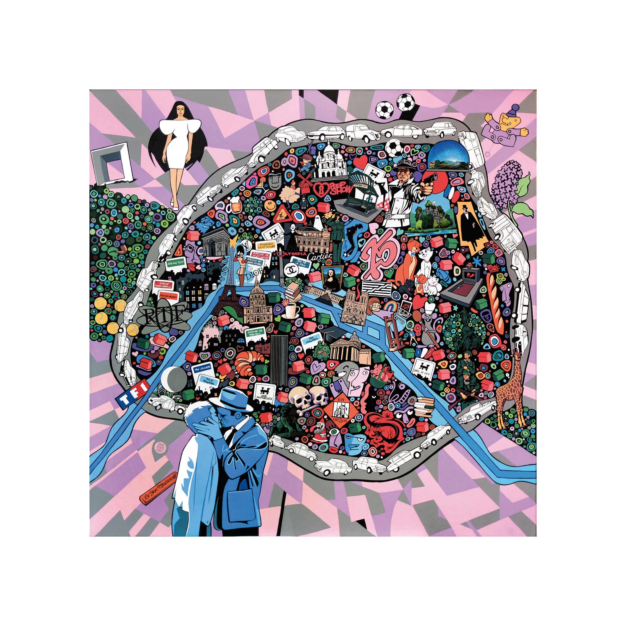 PARIS - (Édition limitée 64 x 64 cm - Limited edition print 25,2 x 25,2 in)