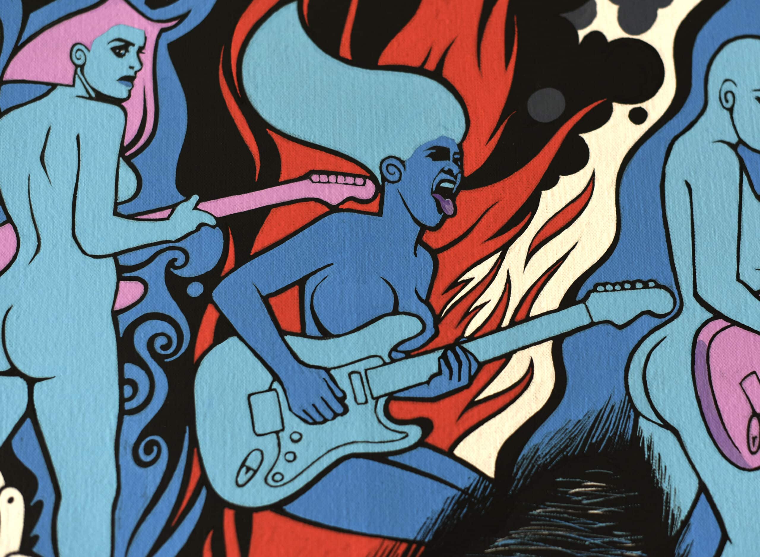 LED PURPLE CULT - (Toile 146 x 114 cm - 57,48 x 44,88 in) – Image 2